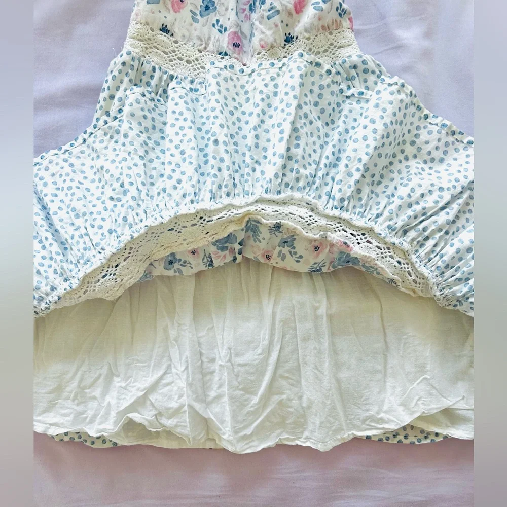 Tommy Bahama Girls Floral Crochet Tiered Lace Halter Cross Back Sundress 4T - Picture 5 of 9